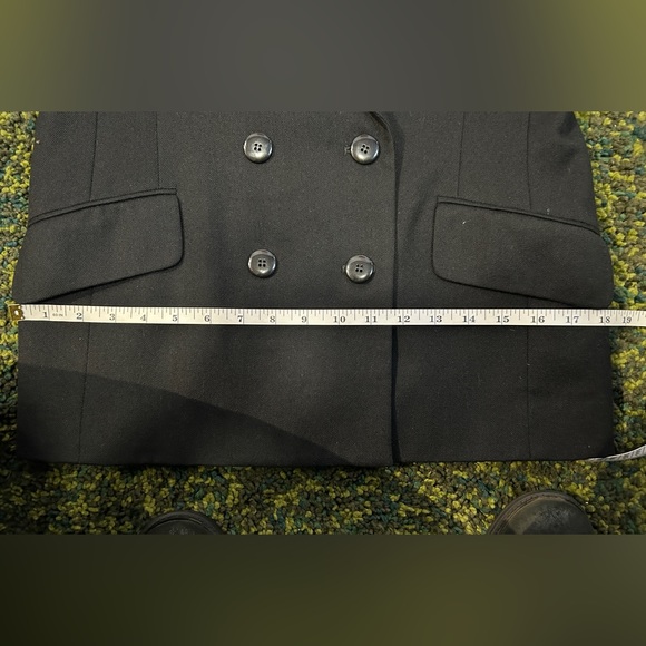 Vintage JH Collectibles Petites Double-Breasted Wool Blazer Black Size 4P - Picture 12 of 13
